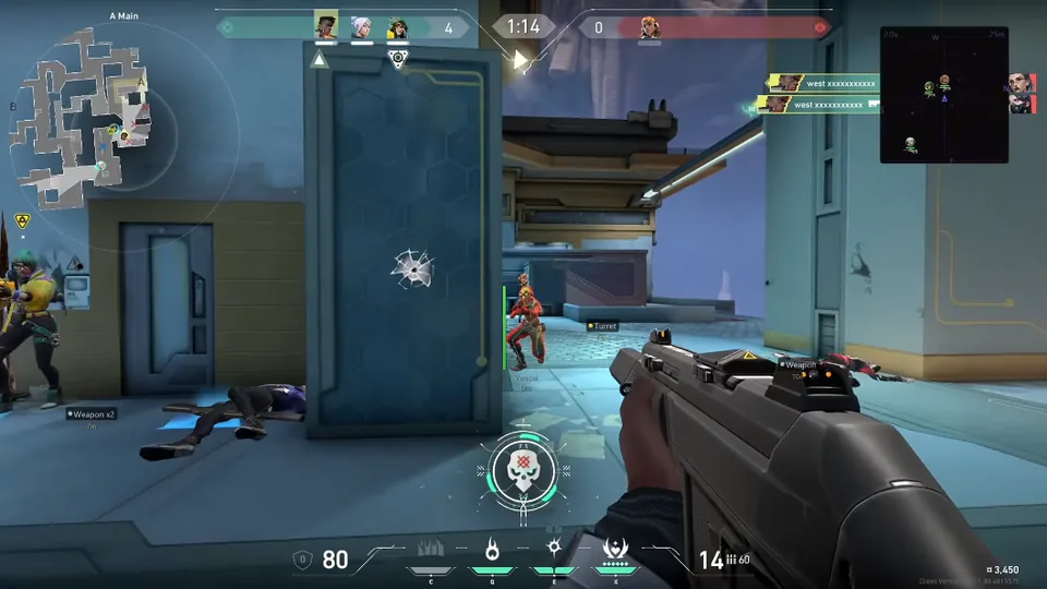 Valorant agent ability usage with ESP markers through walls